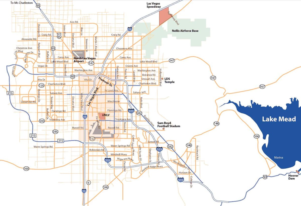 mapa de l'àrea de Las Vegas