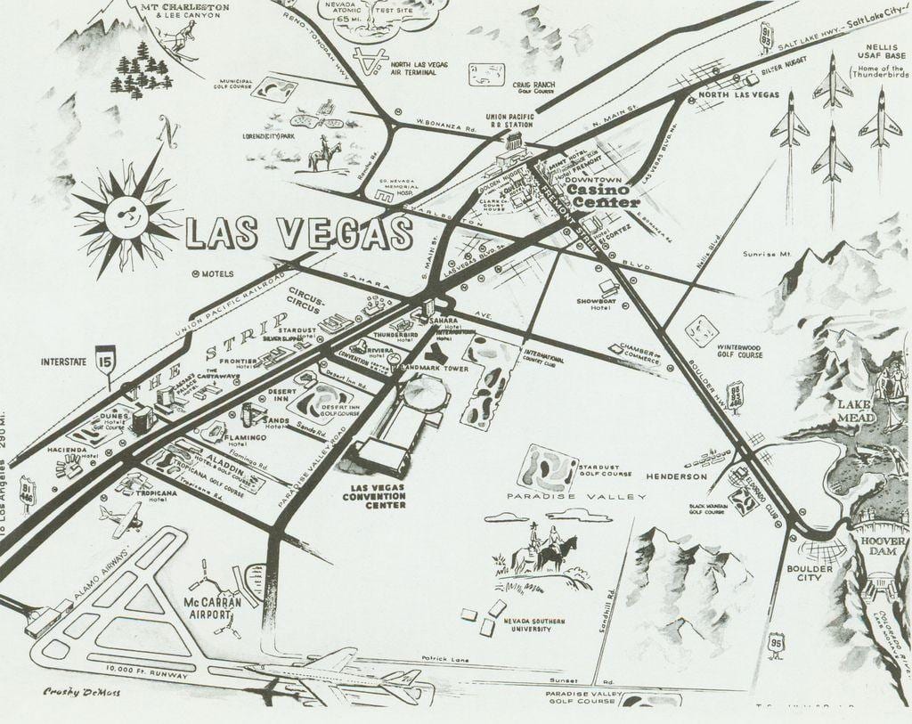 antic Las Vegas strip mapa
