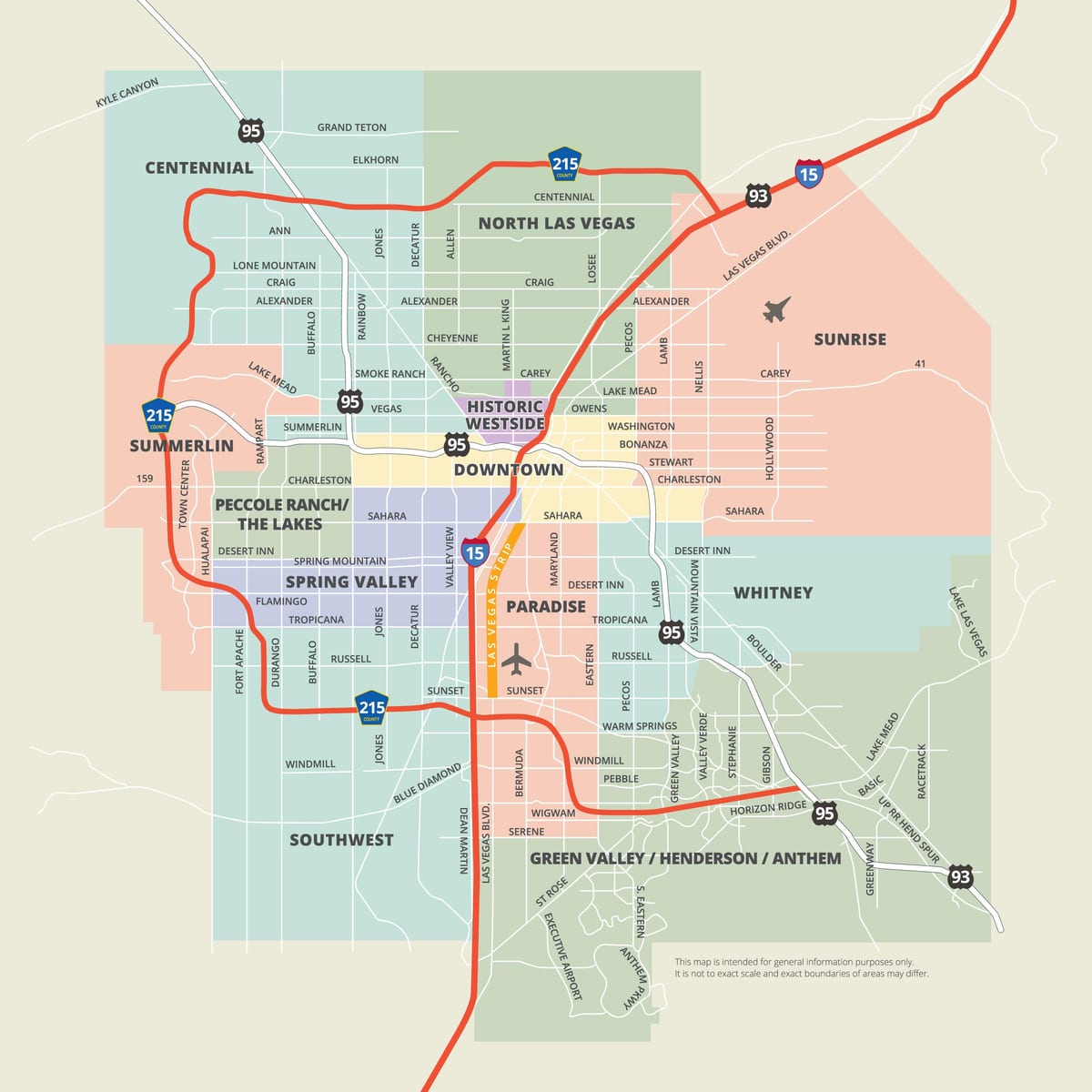 mapa de Las Vegas barris