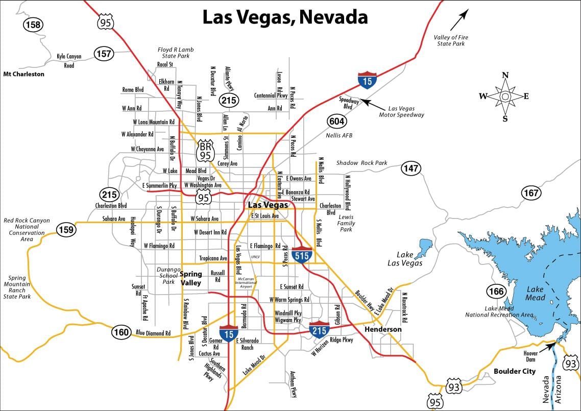 mapa de carrers de Las Vegas