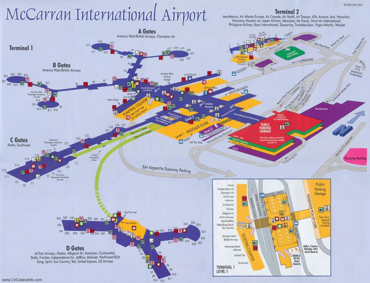 mapa de McCarran aeroport