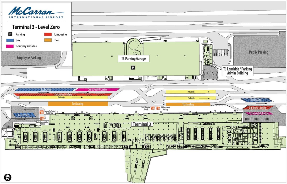 Las Vegas mapa de l'aeroport terminal 3
