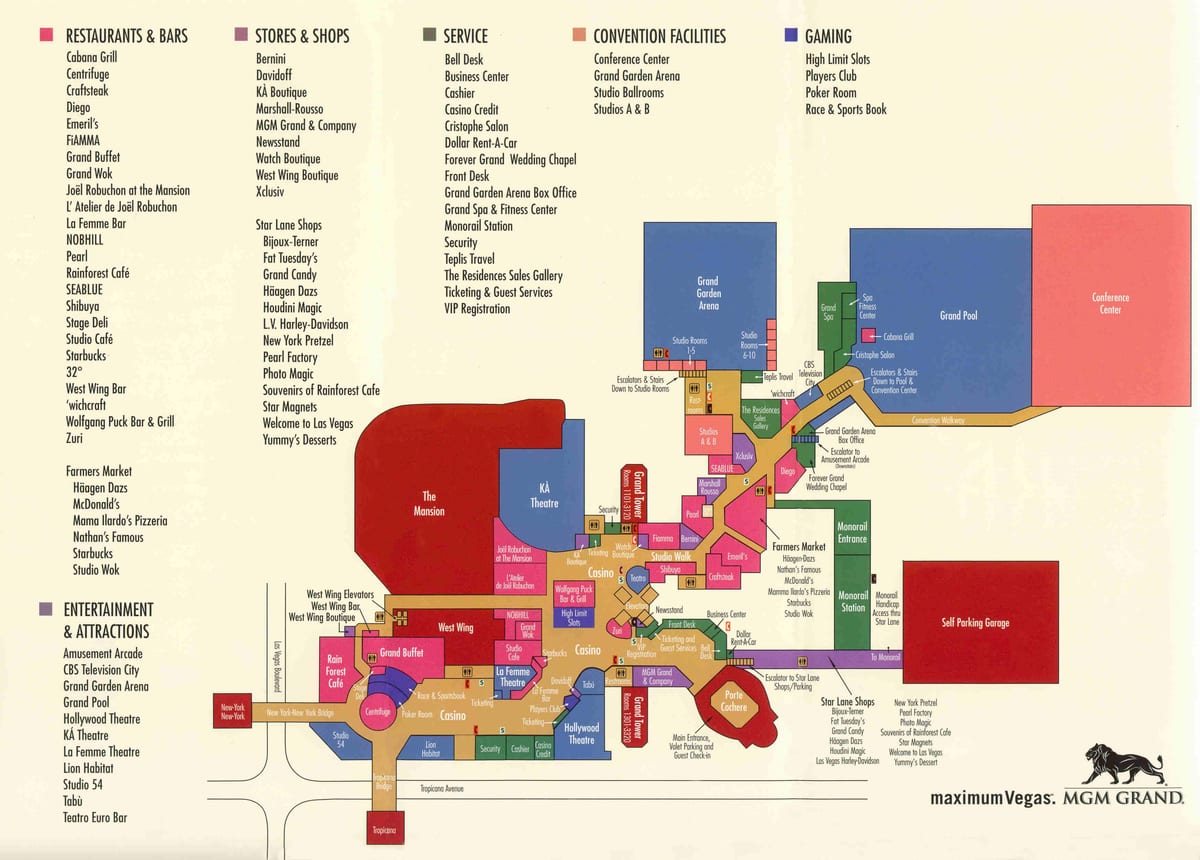 mapa de MGM grand Les Vegas