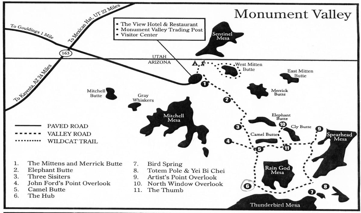 mapa de monument valley