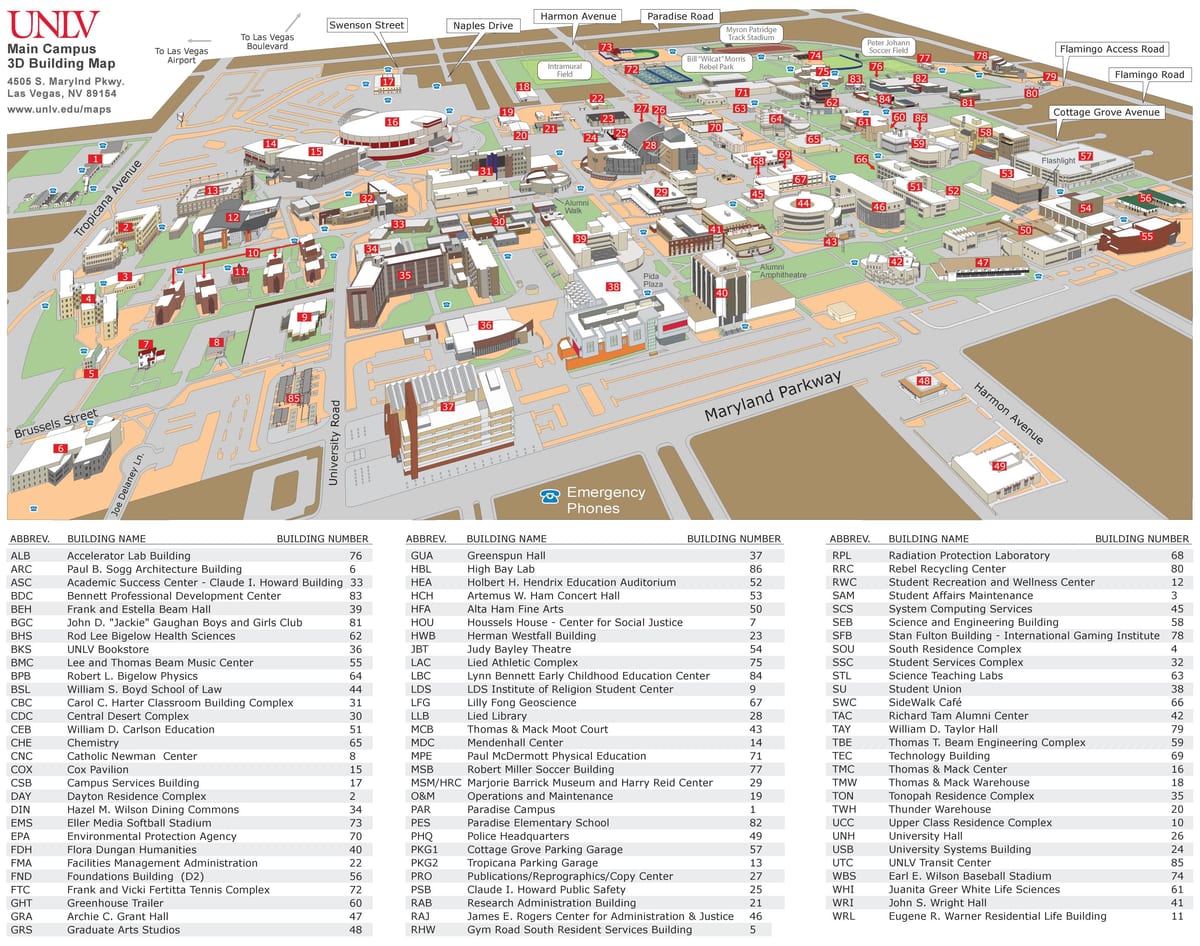 mapa de UNLV