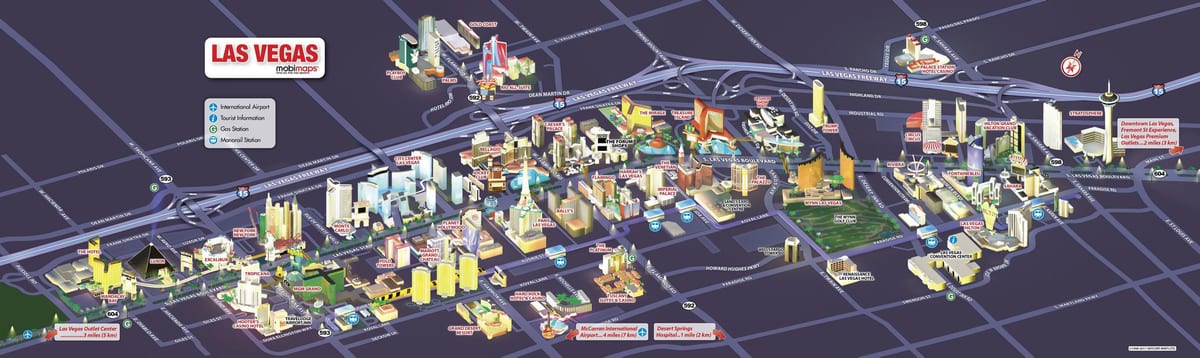 mapa de Las Vegas strip casinos