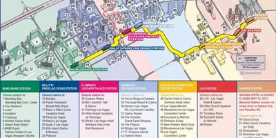 Monorail mapa Las Vegas